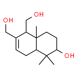 ChemSpider 2D Image | 5,6-Bis(hydroxymethyl)-1,1,4a-trimethyl-1,2,3,4,4a,5,8,8a-octahydro-2-naphthalenol | C15H26O3