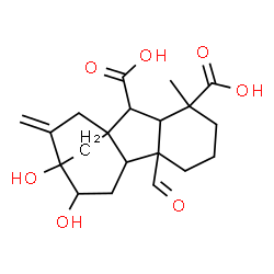 ChemSpider 2D Image | 4a-Formyl-6,7-dihydroxy-1-methyl-8-methylenegibbane-1,10-dicarboxylic acid | C20H26O7