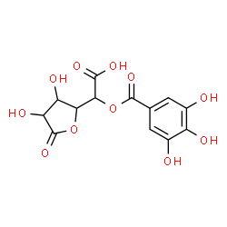 ChemSpider 2D Image | (3,4-Dihydroxy-5-oxotetrahydro-2-furanyl)[(3,4,5-trihydroxybenzoyl)oxy]acetic acid (non-preferred name) | C13H12O11