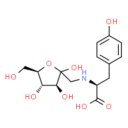 ChemSpider 2D Image | (2S)-3-(4-Hydroxyphenyl)-2-({[(3S,4S,5R)-2,3,4-trihydroxy-5-(hydroxymethyl)tetrahydro-2-furanyl]methyl}amino)propanoic acid (non-preferred name) | C15H21NO8