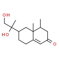 ChemSpider 2D Image | 6-(1,2-Dihydroxy-2-propanyl)-4,4a-dimethyl-4,4a,5,6,7,8-hexahydro-2(3H)-naphthalenone | C15H24O3