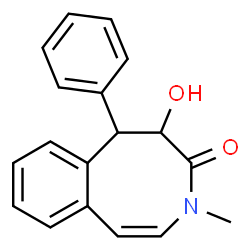 ChemSpider 2D Image | (1Z)-5-Hydroxy-3-methyl-6-phenyl-5,6-dihydro-3-benzazocin-4(3H)-one | C18H17NO2