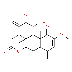 ChemSpider 2D Image | 11,12-Dihydroxy-2-methoxypicrasa-2,13(21)-diene-1,16-dione | C21H28O6