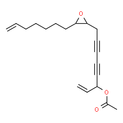 ChemSpider 2D Image | 8-[3-(6-Hepten-1-yl)-2-oxiranyl]-1-octene-4,6-diyn-3-yl acetate | C19H24O3