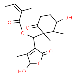 ChemSpider 2D Image | (3-Hydroxy-1,2-dimethyl-6-oxocyclohexyl)(5-hydroxy-4-methyl-2-oxo-2,5-dihydro-3-furanyl)methyl (2Z)-2-methyl-2-butenoate | C19H26O7