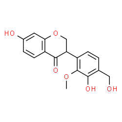 ChemSpider 2D Image | 7-Hydroxy-3-[3-hydroxy-4-(hydroxymethyl)-2-methoxyphenyl]-2,3-dihydro-4H-chromen-4-one | C17H16O6