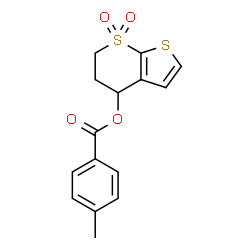 ChemSpider 2D Image | 7,7-Dioxido-5,6-dihydro-4H-thieno[2,3-b]thiopyran-4-yl 4-methylbenzoate | C15H14O4S2