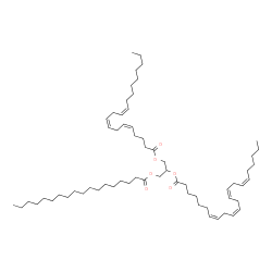 ChemSpider 2D Image | 1-[(5Z,8Z,11Z)-5,8,11-Icosatrienoyloxy]-3-(stearoyloxy)-2-propanyl (7Z,10Z,13Z,16Z)-7,10,13,16-docosatetraenoate | C63H108O6