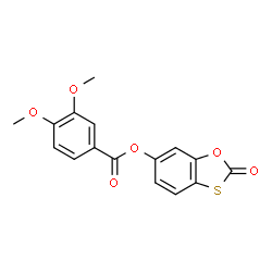 ChemSpider 2D Image | 2-Oxo-1,3-benzoxathiol-6-yl 3,4-dimethoxybenzoate | C16H12O6S