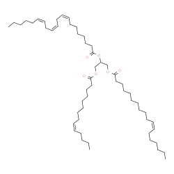 ChemSpider 2D Image | 1-[(11Z)-11-Octadecenoyloxy]-3-[(9Z)-9-tetradecenoyloxy]-2-propanyl (8Z,11Z,14Z)-8,11,14-icosatrienoate | C55H96O6