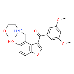 ChemSpider 2D Image | 4-{[3-(3,5-Dimethoxybenzoyl)-5-hydroxy-1-benzofuran-4-yl]methyl}morpholin-4-ium | C22H24NO6