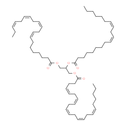 ChemSpider 2D Image | 3-[(8Z,11Z,14Z,17Z)-8,11,14,17-Icosatetraenoyloxy]-2-[(9Z,12Z)-9,12-nonadecadienoyloxy]propyl (4Z,7Z,10Z,13Z,16Z)-4,7,10,13,16-docosapentaenoate | C64H102O6