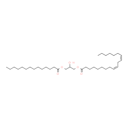 ChemSpider 2D Image | 2-Hydroxy-3-(tetradecanoyloxy)propyl (9Z,12Z)-9,12-nonadecadienoate | C36H66O5