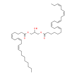 ChemSpider 2D Image | 2-Hydroxy-3-[(5Z,8Z,11Z)-5,8,11-icosatrienoyloxy]propyl (7Z,10Z,13Z,16Z,19Z)-7,10,13,16,19-docosapentaenoate | C45H72O5