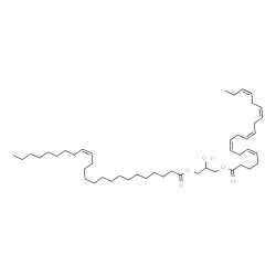 ChemSpider 2D Image | 2-Hydroxy-3-[(5Z,8Z,11Z,14Z,17Z)-5,8,11,14,17-icosapentaenoyloxy]propyl (15Z)-15-tetracosenoate | C47H80O5