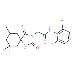 ChemSpider 2D Image | N-(2,6-Difluorophenyl)-2-(7,7,9-trimethyl-2,4-dioxo-1,3-diazaspiro[4.5]dec-3-yl)acetamide | C19H23F2N3O3