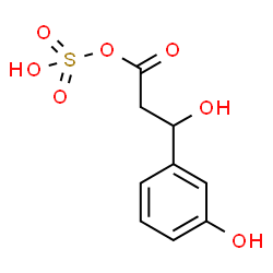 ChemSpider 2D Image | 3-hydroxy-3-(3-hydroxyphenyl)propanoic acid-O-sulphate | C9H10O7S