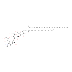 ChemSpider 2D Image | (2S,3R)-3-Hydroxy-2-(pentacosanoylamino)octadecyl 5-acetamido-3,5-dideoxy-6-[(1R,2R)-1,2,3-trihydroxypropyl]-beta-L-threo-hex-2-ulopyranonosyl-(2->3)-beta-D-galactopyranosyl-(1->4)-beta-D-glucopyranos
ide | C66H124N2O21