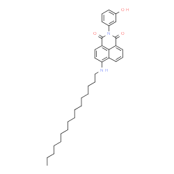 ChemSpider 2D Image | 6-(Hexadecylamino)-2-(3-hydroxyphenyl)-1H-benzo[de]isoquinoline-1,3(2H)-dione | C34H44N2O3