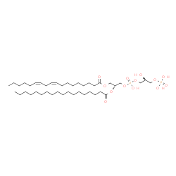 ChemSpider 2D Image | (2R,8S)-5,8,11,11-Tetrahydroxy-5,11-dioxido-2-(stearoyloxy)-4,6,10-trioxa-5lambda~5~,11lambda~5~-diphosphaundec-1-yl (9Z,12Z)-9,12-octadecadienoate | C42H80O13P2
