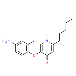 ChemSpider 2D Image | 5-(4-Amino-2-methylphenoxy)-2-hexyl-1-methyl-4(1H)-pyridinone | C19H26N2O2