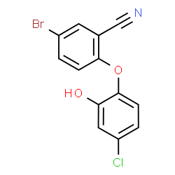 ChemSpider 2D Image | 5-Bromo-2-(4-chloro-2-hydroxyphenoxy)benzonitrile | C13H7BrClNO2