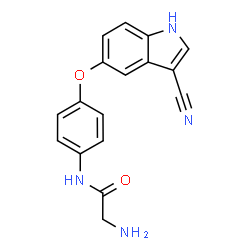 ChemSpider 2D Image | N-{4-[(3-Cyano-1H-indol-5-yl)oxy]phenyl}glycinamide | C17H14N4O2