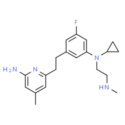 ChemSpider 2D Image | N-{3-[2-(6-Amino-4-methyl-2-pyridinyl)ethyl]-5-fluorophenyl}-N-cyclopropyl-N'-methyl-1,2-ethanediamine | C20H27FN4
