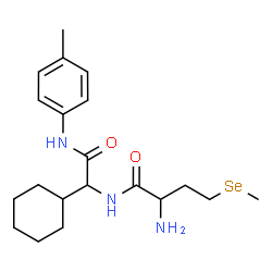ChemSpider 2D Image | (2S)-2-Amino-N-{(1S)-1-cyclohexyl-2-[(4-methylphenyl)amino]-2-oxoethyl}-4-(methylselanyl)butanamide | C20H31N3O2Se