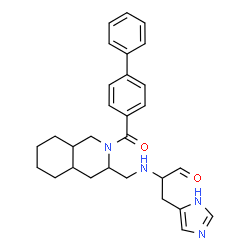 ChemSpider 2D Image | (2S)-2-({[(3S,4aS,8aR)-2-(4-Biphenylylcarbonyl)decahydro-3-isoquinolinyl]methyl}amino)-3-(1H-imidazol-5-yl)propanal | C29H34N4O2