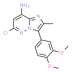 ChemSpider 2D Image | 6-Chloro-3-(3,4-dimethoxyphenyl)-2-methylimidazo[1,2-b]pyridazin-8-amine | C15H15ClN4O2