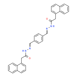 ChemSpider 2D Image | N',N''-(1,4-Phenylenedimethylylidene)bis[2-(1-naphthyl)acetohydrazide] | C32H26N4O2