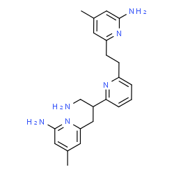 ChemSpider 2D Image | 6-(3-Amino-2-(6-(2-(6-Amino-4-Methylpyridin-2-Yl)ethyl)pyridin-2-Yl)propyl)-4-Methylpyridin-2-Amine | C22H28N6