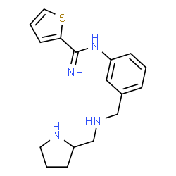 ChemSpider 2D Image | (S)-N-(3-(((Pyrrolidin-2-Ylmethyl)amino)methyl)phenyl)thiophene-2-Carboximidamide | C17H22N4S