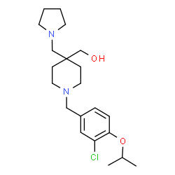 ChemSpider 2D Image | [1-(3-Chloro-4-isopropoxybenzyl)-4-(1-pyrrolidinylmethyl)-4-piperidinyl]methanol | C21H33ClN2O2