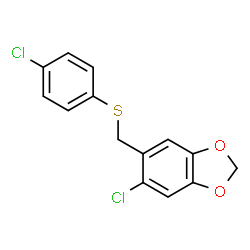 ChemSpider 2D Image | 5-Chloro-6-{[(4-chlorophenyl)sulfanyl]methyl}-1,3-benzodioxole | C14H10Cl2O2S