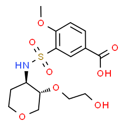 ChemSpider 2D Image | 1,5-Anhydro-3-{[(5-carboxy-2-methoxyphenyl)sulfonyl]amino}-2,3-dideoxy-4-O-(2-hydroxyethyl)-D-threo-pentitol | C15H21NO8S