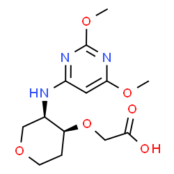 ChemSpider 2D Image | 1,5-Anhydro-3-O-(carboxymethyl)-2,4-dideoxy-4-[(2,6-dimethoxy-4-pyrimidinyl)amino]-D-erythro-pentitol | C13H19N3O6