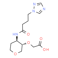 ChemSpider 2D Image | 1,5-Anhydro-2-O-(carboxymethyl)-3,4-dideoxy-3-{[4-(1H-1,2,4-triazol-1-yl)butanoyl]amino}-D-threo-pentitol | C13H20N4O5