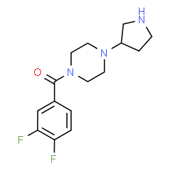 ChemSpider 2D Image | (3,4-Difluorophenyl)[4-(3-pyrrolidinyl)-1-piperazinyl]methanone | C15H19F2N3O