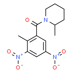 ChemSpider 2D Image | (2-Methyl-3,5-dinitrophenyl)(2-methyl-1-piperidinyl)methanone | C14H17N3O5