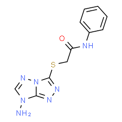 ChemSpider 2D Image | 2-[(7-Amino-7H-[1,2,4]triazolo[4,3-b][1,2,4]triazol-3-yl)sulfanyl]-N-phenylacetamide | C11H11N7OS