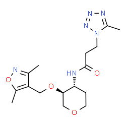 ChemSpider 2D Image | 1,5-Anhydro-2,3-dideoxy-4-O-[(3,5-dimethyl-1,2-oxazol-4-yl)methyl]-3-{[3-(5-methyl-1H-tetrazol-1-yl)propanoyl]amino}-D-threo-pentitol | C16H24N6O4