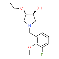 ChemSpider 2D Image | (3S,4S)-4-Ethoxy-1-(3-fluoro-2-methoxybenzyl)-3-pyrrolidinol | C14H20FNO3