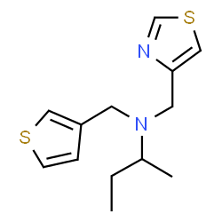 ChemSpider 2D Image | N-(1,3-Thiazol-4-ylmethyl)-N-(3-thienylmethyl)-2-butanamine | C13H18N2S2