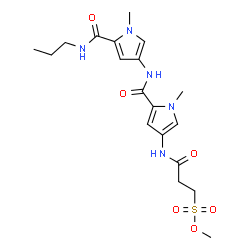 ChemSpider 2D Image | Methyl 3-[(1-methyl-5-{[1-methyl-5-(propylcarbamoyl)-1H-pyrrol-3-yl]carbamoyl}-1H-pyrrol-3-yl)amino]-3-oxo-1-propanesulfonate | C19H27N5O6S