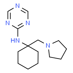 ChemSpider 2D Image | N-[1-(1-Pyrrolidinylmethyl)cyclohexyl]-1,3,5-triazin-2-amine | C14H23N5