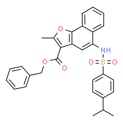 ChemSpider 2D Image | Benzyl 5-{[(4-isopropylphenyl)sulfonyl]amino}-2-methylnaphtho[1,2-b]furan-3-carboxylate | C30H27NO5S