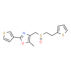 ChemSpider 2D Image | 5-Methyl-2-(3-thienyl)-4-({[2-(2-thienyl)ethyl]sulfinyl}methyl)-1,3-oxazole | C15H15NO2S3