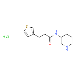 ChemSpider 2D Image | N-(3-Piperidinyl)-3-(3-thienyl)propanamide hydrochloride (1:1) | C12H19ClN2OS